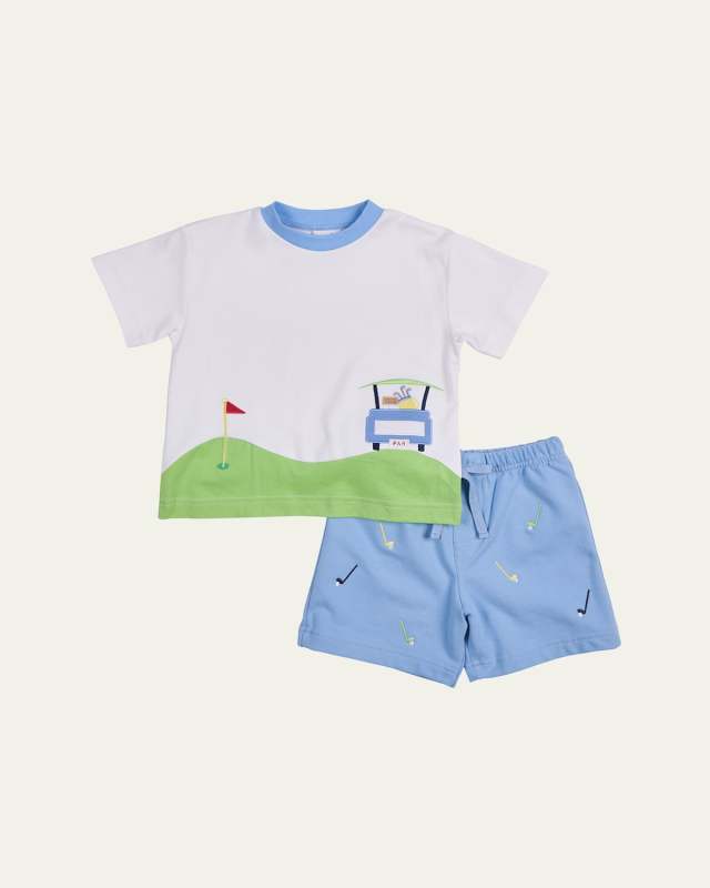 Boy's T-Shirt & Shorts W/ Golf Motif, Size 4T-